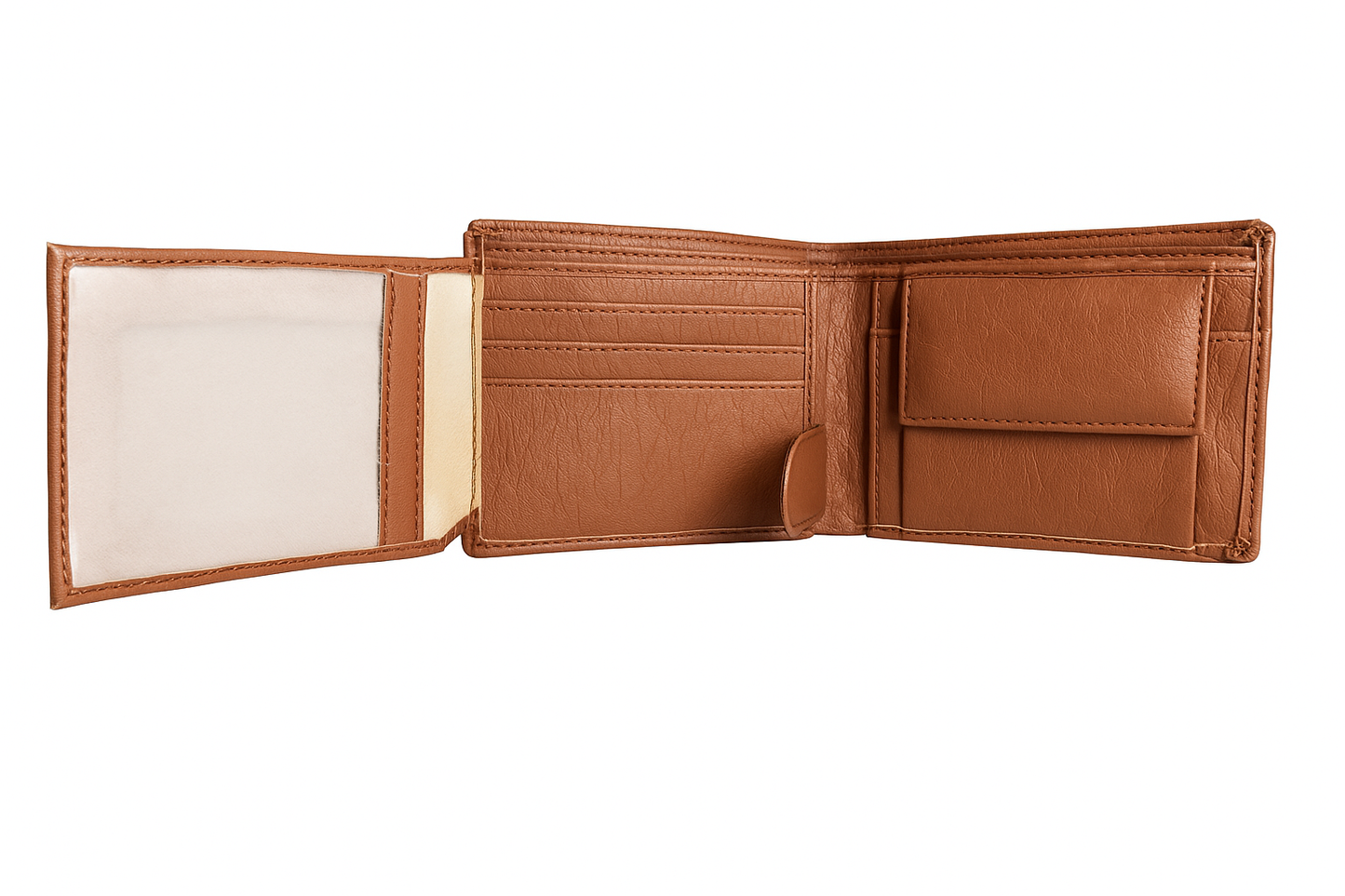 EagleXpres Classic Tan Bifold Wallet with Coin Pocket & ID Slot