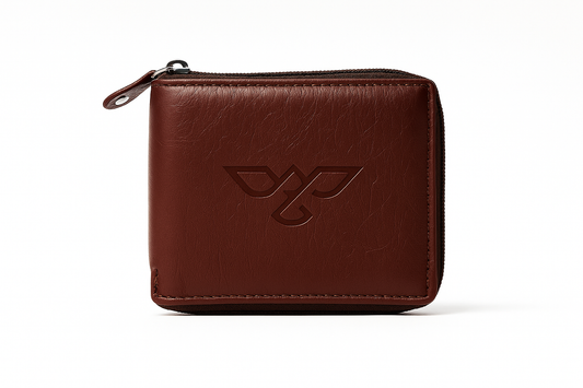 EagleXpres Signature Zip-Around Leather Wallet – Premium Burgundy Edition