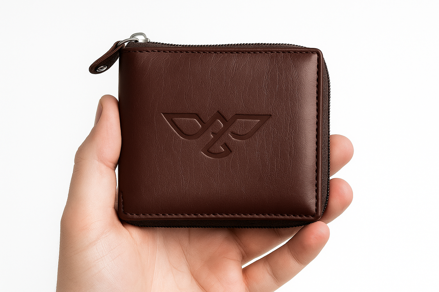 EagleXpres Signature Zip-Around Leather Wallet – Premium Burgundy Edition