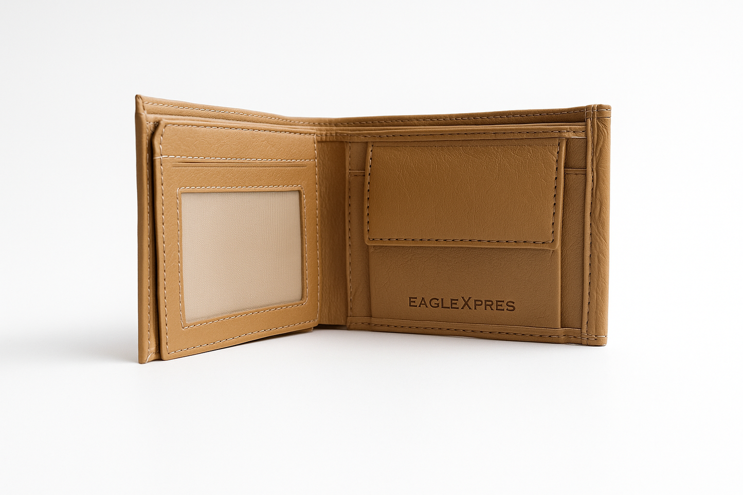 EagleXpres Premium Snap-Closure Leather Wallet β Classic Camel Edition