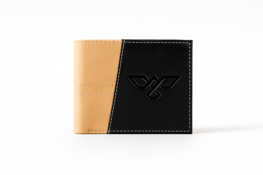 EagleXpres Two-Tone Bifold Wallet – Black & Camel Edition