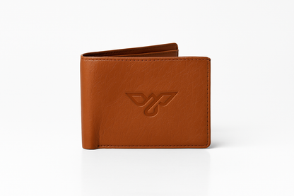 EagleXpres Classic Tan Bifold Wallet with Coin Pocket & ID Slot