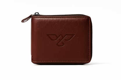 EagleXpres Signature Zip-Around Leather Wallet – Premium Burgundy Edition