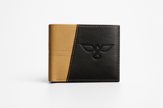 EagleXpres Two-Tone Bifold Wallet – Black & Camel Edition