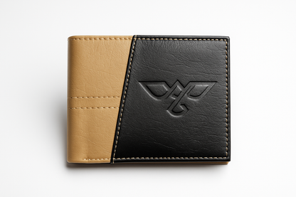 EagleXpres Two-Tone Bifold Wallet – Black & Camel Edition